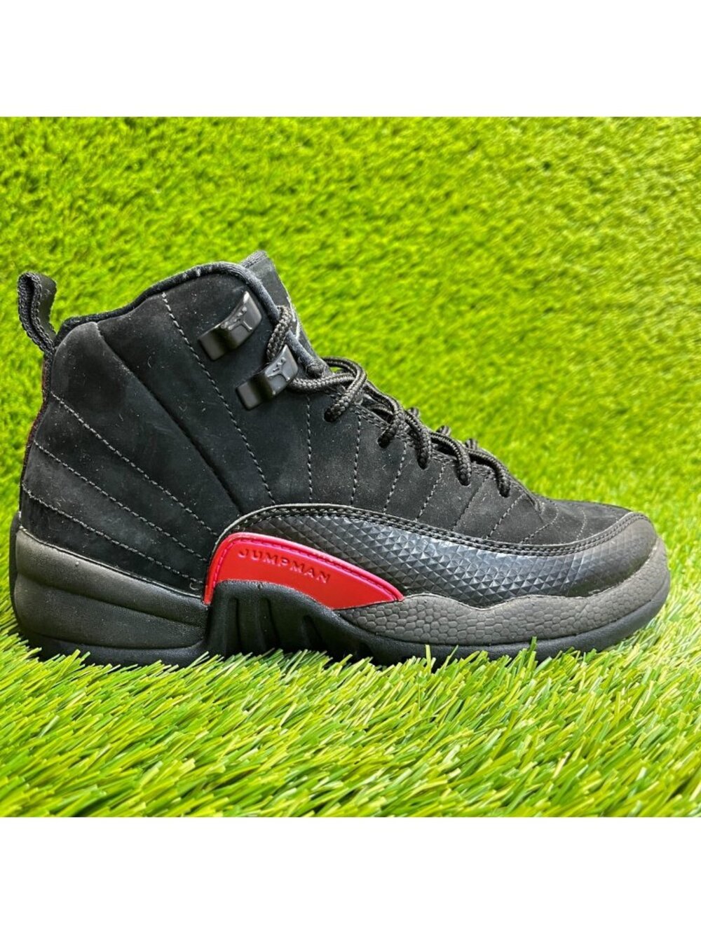Nike Air Jordan 12 Retro Boys Size 3.5Y Black Pink Basketball Shoes Sneakers